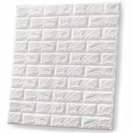 Samolepicí panely, 3D cihlové tapety - 1x kus 77 cm x 70 cm (0,54 m2) bílá cihla
