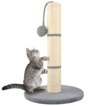 Škrabadlo pro kočky - sloupek s hračkou 45cm šedý
