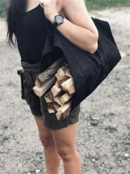 Taška na krbové dřevo 100x45cm černá