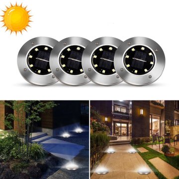 8 LED Solární zahradní světlo - 4ks