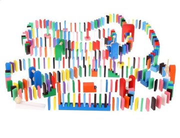 Dřevěné domino barevné 1080 ks Kruzzel