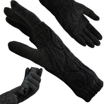 Zimní rukavice na dotykové displeje 2v1 černé R6413